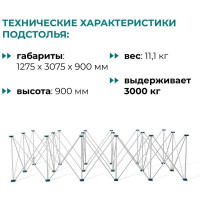 Складное подстолье Lossew Q4 Ant 90 3x6 (120х300х90 см) ANT3690.0