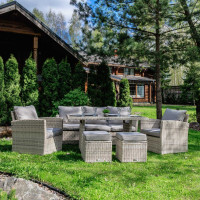 Обеденный комплект садовой мебели Royal Family ZOYA из искусственного ротанга, бежевый 979-21-21