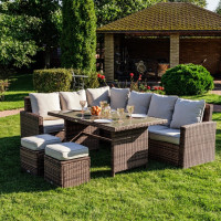 Обеденный комплект Royal Family с угловым диваном ZORRO, коричневый 999-61-21