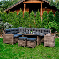 Угловой комплект садовой мебели Royal Family Genry, серый 230-71-71