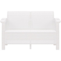 Диван WORKY ротанг, 2-х местный, 127x70x79 см, белый ARD132853