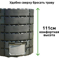 Компостер садовый пластиковый ООО Агростройлидер 1200л без крышки и без дна, Ф 1,16м, высота 1,48м САД-23.11