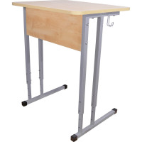 Стол-парта ОФИСМАГ 1-местный регулируемый Умник, 600x500x640-760 мм, рост 4-6, серый каркас, Лдсп клён 532721