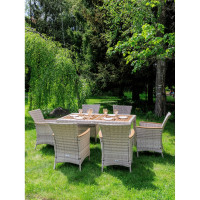 Обеденный комплект ROYAL FAMILY AMELIA бежевого цвета, на 6 персон 761-763-21-21