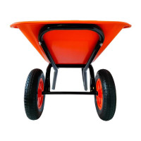 Тачка строительная ООО РВ Пласт 2-х колесная 110л/180кг, оранжевая 0257