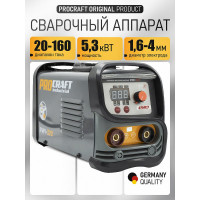 Сварочный аппарат инверторный PROCRAFT 5,3кВт, 20-160А, ММА RWI-320