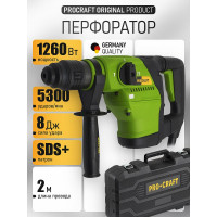 Перфоратор бесщеточный PROCRAFT 1260 Вт, 8 Дж, 0-5300 уд/мин, SDS+ BH2100N