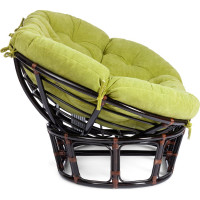 Диван Tetchair MAMASAN/МАМАСАН 23/02 W с подушкой 182x119 см, 169x102x80 см, Antique brown (античный черно-коричневый), флок, олива, 23 24257