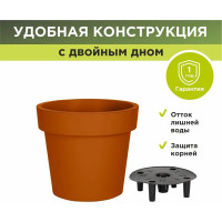 Кашпо Ola Dom LOFT пластик, 28 л, терракот, d395 cm, d395 cm, h345 мм 071229