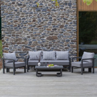 Набор садовой мебели GreenWeen AMALFI, цвет LAVA/ткань водонепр. Stone 4 предмета: диван, 2 кресла, стол GW-AL-AMALFI-G-S4A