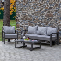 Набор садовой мебели GreenWeen AMALFI, цвет LAVA/ткань водонепр. Stone 3 предмета: диван, кресло, стол GW-AL-AMALFI-G-S3