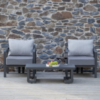 Набор садовой мебели GreenWeen AMALFI, цвет LAVA/ткань водонепр. Stone 3 предмета: 2 кресла, стол GW-AL-AMALFI-G-S2B