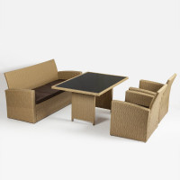 Набор садовой мебели для дачи из искусственного ротанга Divan24 Сицилия бежевый 63000106