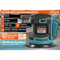 Аккумуляторная эксцентриковая шлифмашина Sturm, б/щ 1BatterySystem COS18125