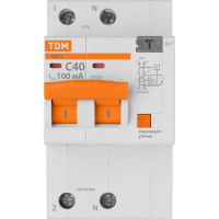 Дифференциальный автомат TDM ELECTRIC АД12 2Р 40А 100мА SQ0204-0117