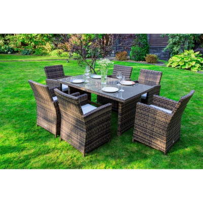 Обеденный комплект Royal Family из искусственного ротанга FIONA, коричневый 99-13-61-21