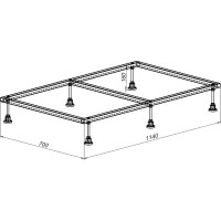 Каркас для литьевого поддона ALLEN BRAU 1200x800, монтаж.размер 1140x700мм, алюминий 00267185