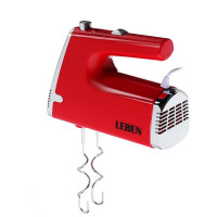 Электрический миксер LEBEN 200 Вт, 5 скоростей, бордо 269-061