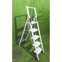 Алюминиевая стремянка SevenBerg calipso 5 широких ступеней белая Calipso-5 silver