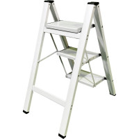 Алюминиевая стремянка SevenBerg milano 3 широкие ступени белая Milano-3 silver