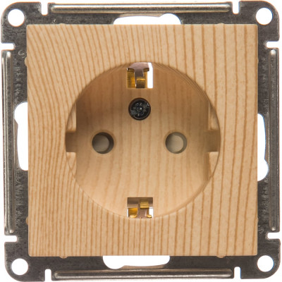 Systeme Electric ( Schneider Electric) WESSEN 59 Сосна Розетка с/з с защитными шторками RS16-152-7-86