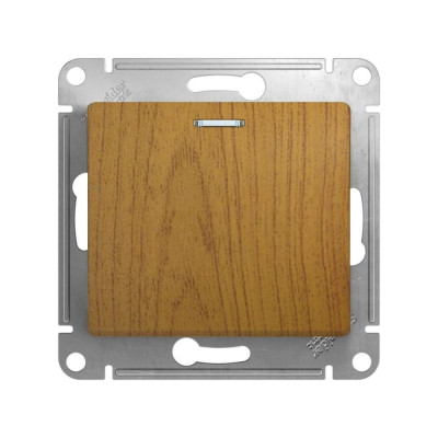 Systeme Electric ( Schneider Electric) GLOSSA 1-клавишный ВЫКЛЮЧАТЕЛЬ с подсветкой, сх.1а, 10АХ, ДЕРЕВО ДУБ GSL000513
