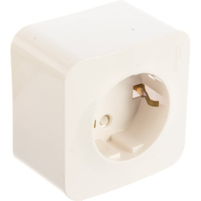 Systeme Electric ( Schneider Electric) BLANCA О/У РОЗЕТКА с заземлением со шторками, МОЛОЧНЫЙ BLNRA011102