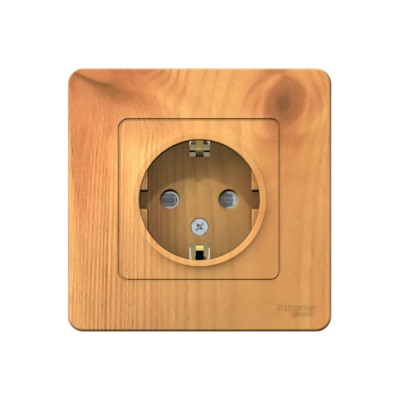 Systeme Electric ( Schneider Electric) BLANCA С/У РОЗЕТКА с заземлением со шторками, ЯСЕНЬ BLNRS001115