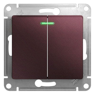 Systeme Electric ( Schneider Electric) Механизм выключателя 2-кл. СП Glossa 10А IP20 сх. 5а 10AX баклажан GSL001153