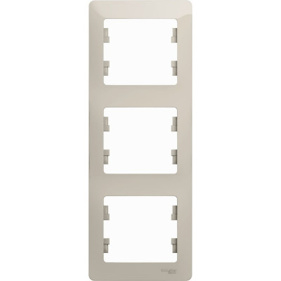 Вертикальная трехместная рамка Systeme Electric Glossa GSL000907