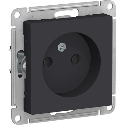 Systeme Electric ( Schneider Electric) AtlasDesign Карбон Розетка б/з со шторками, 16А, механизм SE ATN001049