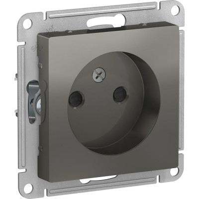 Systeme Electric ( Schneider Electric) AtlasDesign Сталь Розетка б/з со шторками, 16А, механизм SE ATN000949
