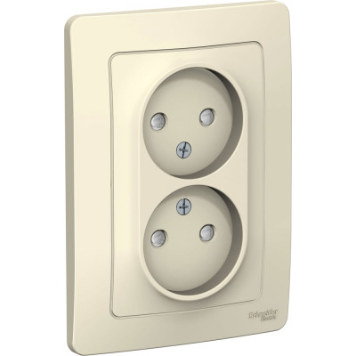 Systeme Electric ( Schneider Electric) Blanca внутр Молочная Розетка 2-ая б/з со шторками, 16А, 250В SE BLNRS000122