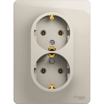 Systeme Electric ( Schneider Electric) Glossa Молочная Розетка 2-ая с/з в сборе SE GSL000924