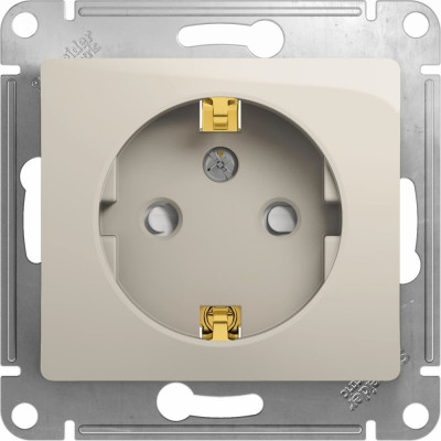 Systeme Electric ( Schneider Electric) Glossa Молочная Розетка с/з со шторками GSL000945