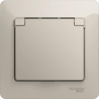 Systeme Electric ( Schneider Electric) Glossa Молочная Розетка с/з со шторками с крышкой IP20 в сборе SE GSL000946