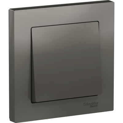 Systeme Electric ( Schneider Electric) AtlasDesign Сталь Выключатель 1-клавишный сх.1, 10АХ, в сборе SE ATN000912