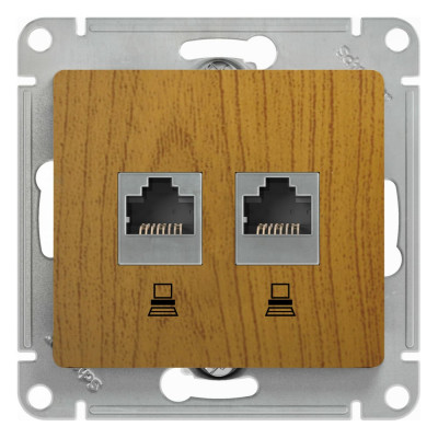 Двойной механизм компьютерной розетки Systeme Electric Glossa GSL000585KK