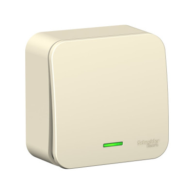 Systeme Electric ( Schneider Electric) Blanca о/у 1-клавишный выключатель (cх.1) с подсвет, 6а, 250в, молочный BLNVA061102