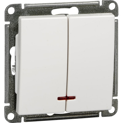 Systeme Electric ( Schneider Electric) W59 2-клавишный выключатель с подсв. 10ах, механизм, белый VS510-251-1-86