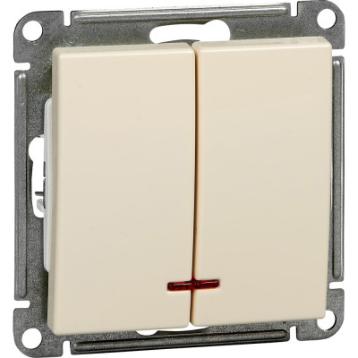 Systeme Electric ( Schneider Electric) W59 2-клавишный выключатель с подсв. 10ах, механизм, слоновая кость VS510-251-2-86