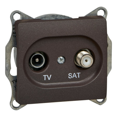 Systeme Electric ( Schneider Electric) Glossa tv-sat розетка оконечная 1db, механизм, шоколад GSL000897