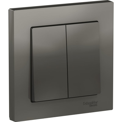 Systeme Electric ( Schneider Electric) AtlasDesign Сталь Выключатель 2-клавишный сх.5, 10АХ, в сборе SE ATN000952