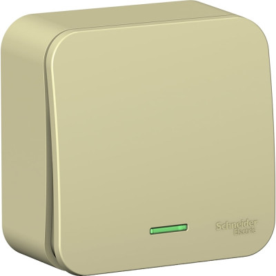 Systeme Electric ( Schneider Electric) Blanca о/у 1-клавишный переключатель (cх.6) с подсв.изол.пл,10а,250b,бежевый BLNVA106117