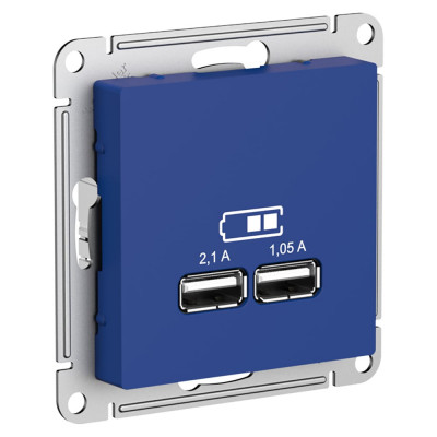 Usb розетка Systeme Electric Atlasdesign аквамарин ATN001133