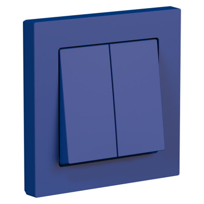 Systeme Electric Atlasdesign аквамарин выключатель 2-кл. сх.1, 10ах, (в сборе с рамкой) ATN001152