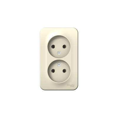 Systeme Electric ( Schneider Electric) BLANCA О/У РОЗЕТКА двойная без зазем. без штор МОЛОЧНЫЙ BLNRA000212
