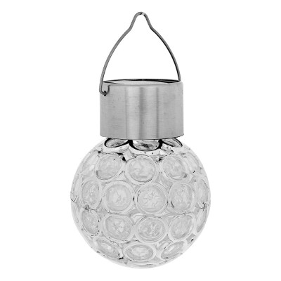 INBLOOM Фонарь подвесной на солн.батарее шар, d8см, 1LED*RGB, 1.2V Ni-MH 2/3AAA 100mAh, акрил,сталь 483-024
