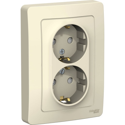Systeme Electric ( Schneider Electric) Blanca внутр Молочная Розетка 2-ая с/з со шторками, 16А, 250В SE BLNRS001122