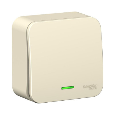 Systeme Electric ( Schneider Electric) BLANCA О/У 1-клавишный ПЕРЕКЛЮЧАТЕЛЬ cх.6 с подсв,10А,250B,МОЛОЧНЫЙ BLNVA106112